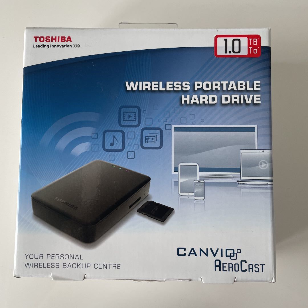 【東芝 TOSHIBA キャンビオ AeroCast】HDTU110EKWC1 1TB ネットワークストレージ wi-fi接続 ワイヤレス ポータブル Canvio 《新品》