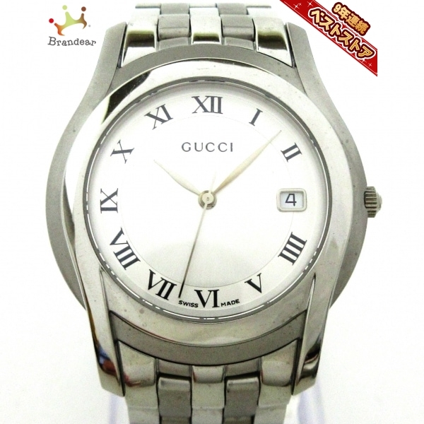 GUCCI(グッチ) 腕時計 - 5500M メンズ シルバー GUCCI グッチ 5500M 