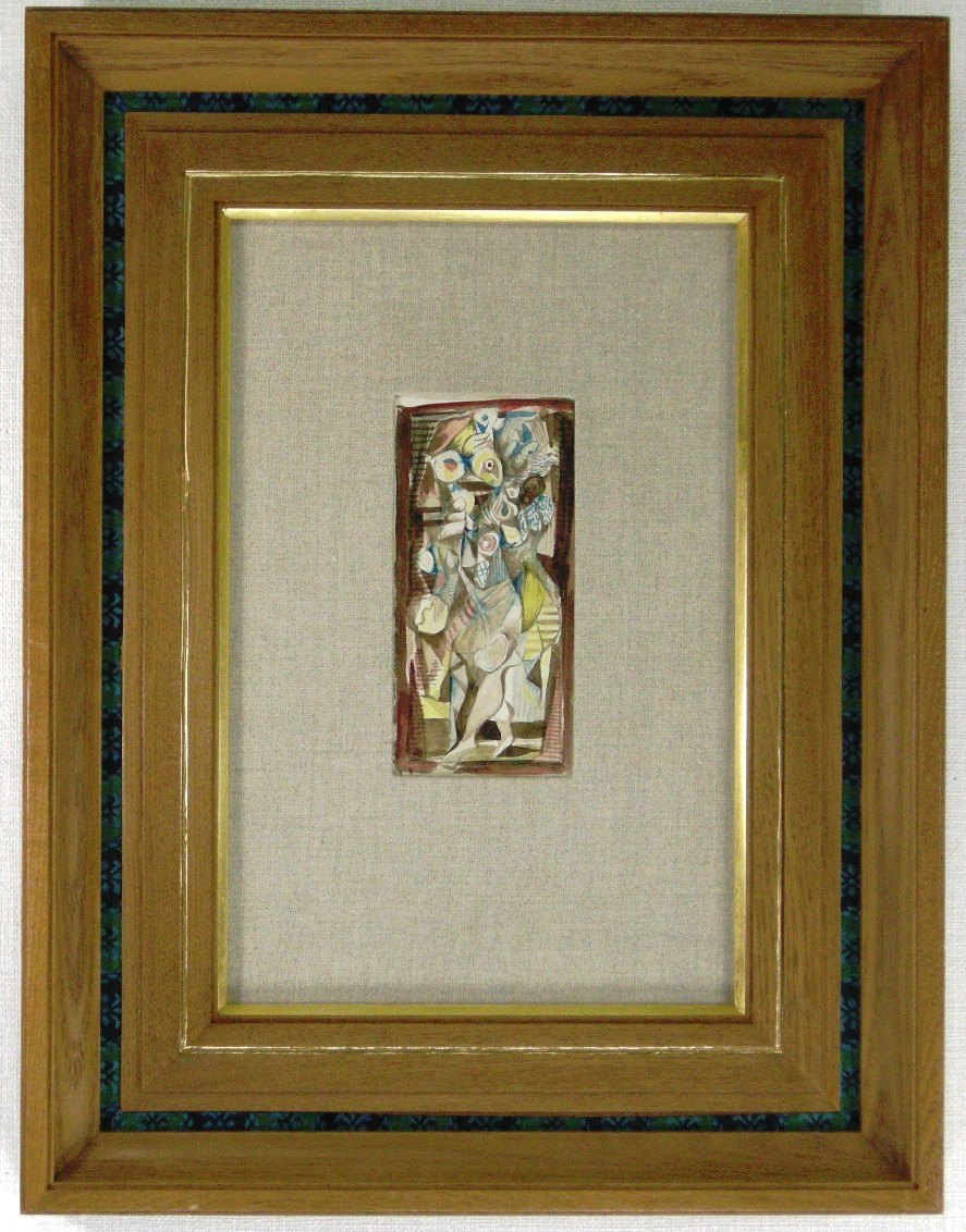 双鯉 在銘 日本画 真作 縦47cm 横53cm