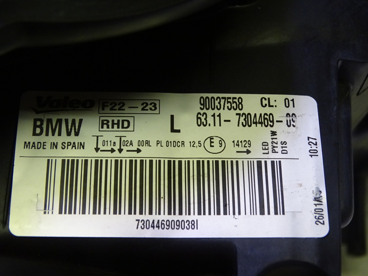 K0981vc BMW 純正2シリーズ F22 クーペ F23 カブリオレ F87 M2 左 キセノンヘッドライト ユニット 63117304469 良品 (63117304467)