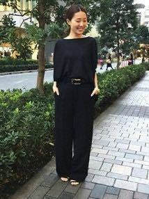 新品タグ付　MUSE　ドゥーズィエムクラス♪トリアセジョーゼットハイウエストパンツ　黒　２５３００円　レアサイズの３４！