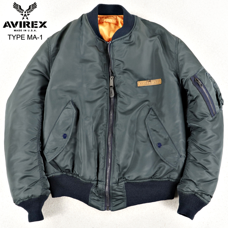 相場価格¥29,400- 美品 USA アメリカ製 上野商会 AVIREX アヴィレックス MA-1 中綿入り リバーシブル フライトジャケット L ブルゾン-