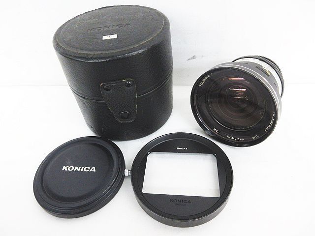 動作未確認 ジャンク KONICA HEXANON 1:4 f=21mm レンズ ケース付