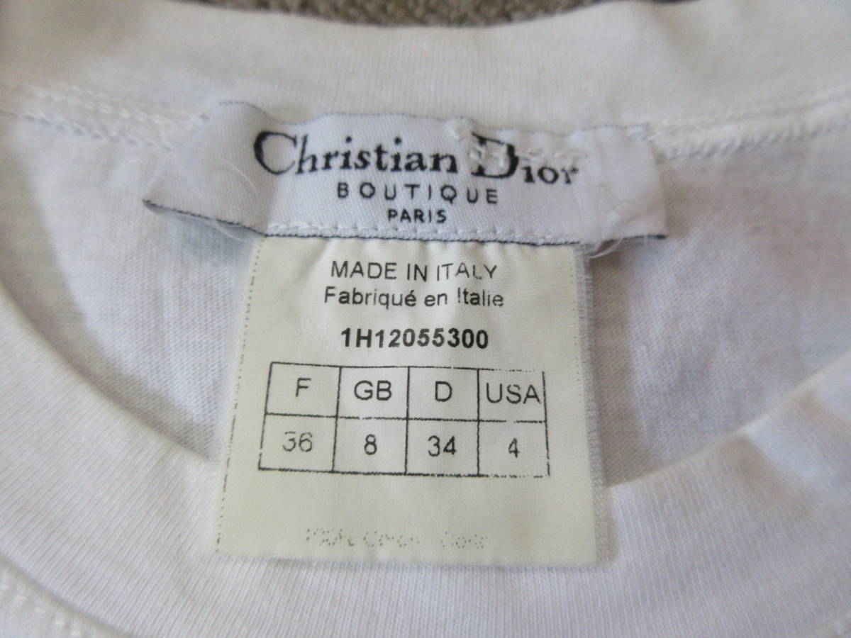 クリスチャンディオール ノースリーブ カットソー Size36 白 JADORE 
