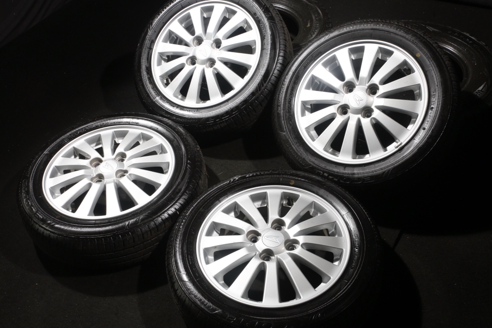 ★バリ山 155/65R14 ダイハツ純正アルミ ブリジストン ECOPIA 4本SET 2018年製 ウェイクソニカタントムーヴミラ等ワゴンRスペーシア等にも