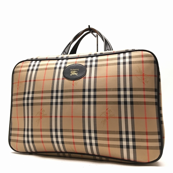 Burberry チェック柄 ボストンバッグ ○超美品 バーバリー Burberry チェック柄 たくさん入る！ ボストン