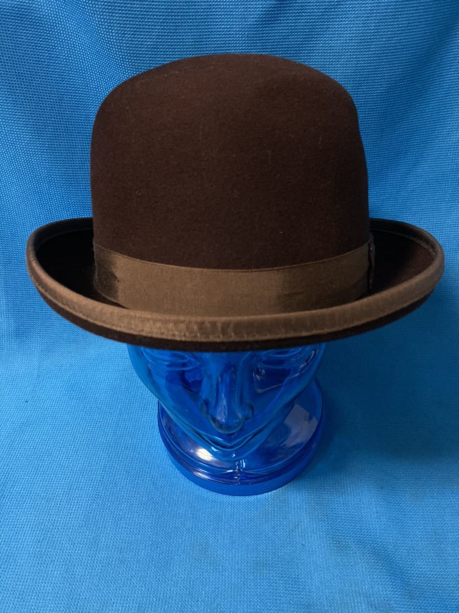 ◆ Bailey of Hollywood ◆ ベイリー 良好 USA製 DERBY ウールフェルト ボーラー ダービー ハット HAT 帽子 L 茶