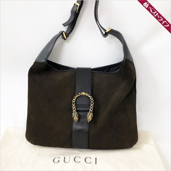 グッチ ディオニュソス ワンショルダーバッグ スエード×レザー 