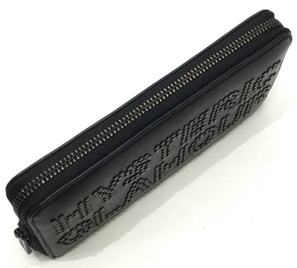 ⑨正規品 HYSTERIC GLAMOUR スタッズロゴ ラウンドジップレザー