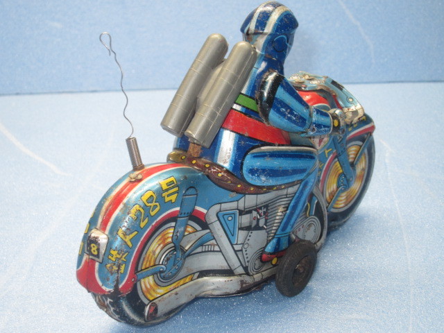 稀少品！タカトク製 初期型 鉄人28号 ブリキ オートバイ(ロボット 