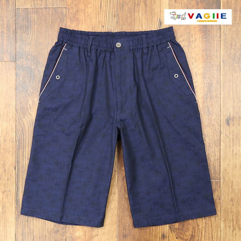 得価，人気SALE 1円/20SS/VAGIIE/46 M サイズ/ハーフパンツ ストレッチ 綿ジャガード 花柄＆幾何学 ウエストゴム イージー 楽ちん /紺/ネイビー/cy388/(Mサイズ)｜売買されたオークション情報、yahooの商品情報をア Mサイズ