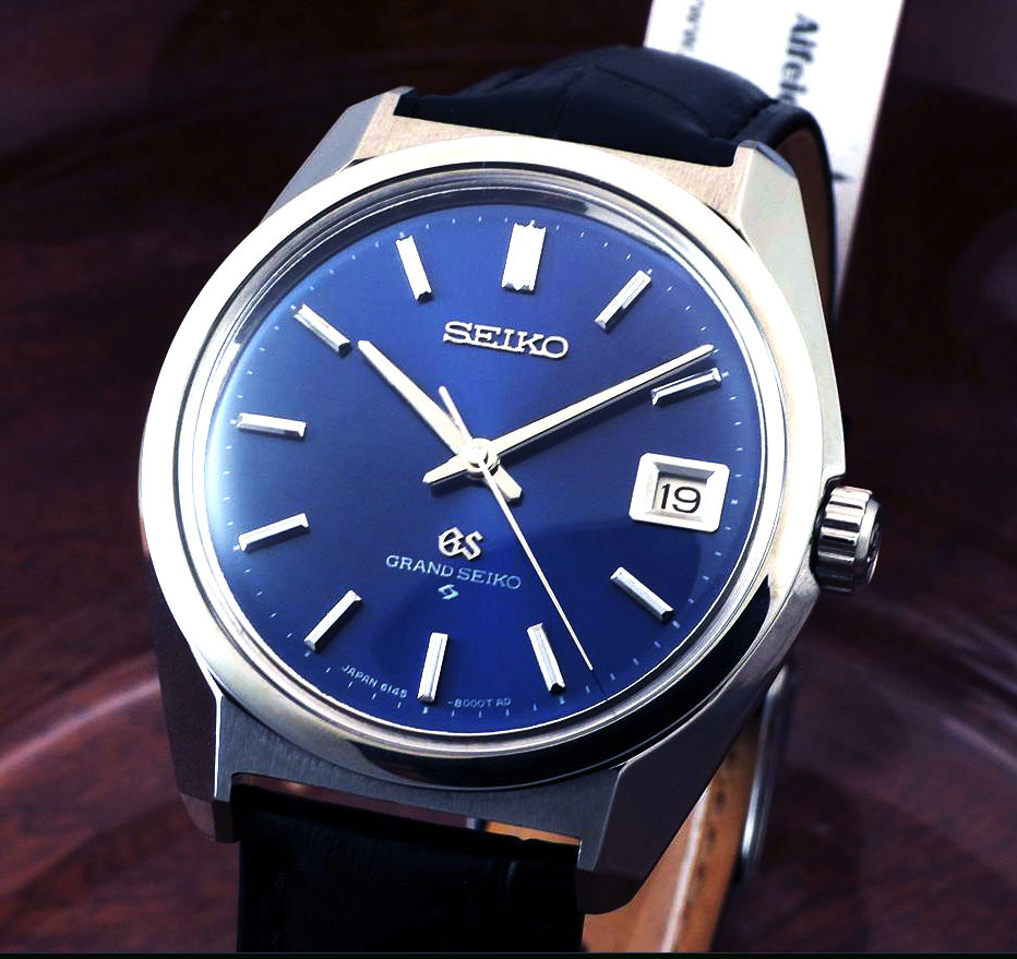 GRAND SEIKO グランド セイコー 6145-8000 Steel ， Blue Dial メンズ 
