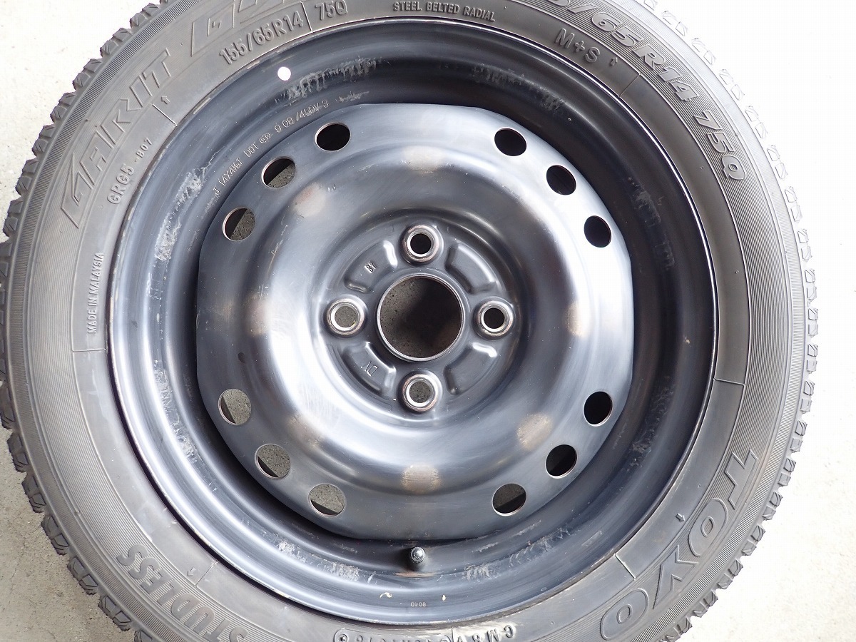 G11644【送料無料155/65R14】ダイハツ純正スチール タント ミラ ウェイク ソニカ ムーブなどに ▼14×4.5J 100/4H ET約45▼