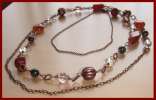 ☆★カーネリアン＆かぼちゃビーズの2連ロングネックレス★☆_1