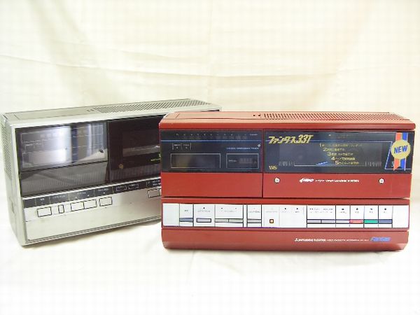 ジャンク品　　昭和レトロ　ファンタス　22G VHS ビデオデッキ 1円～□三菱 ファンタス HV-22G/33T ジャンク 2台(VHSビデオデッキ