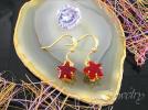 ◆K18GP スターカット ルビー ピアス◆Travel Jewelry_1