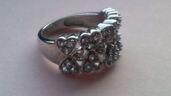 新品★ホワイトゴールドのタンザナイトハートリング★_3