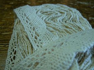 トーションレース アイボリー コットン100% 5Mカット (no.0079)_1