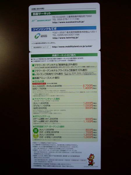 g 鈴鹿サーキット　株主優待券　ホンダ　ＨＯＮＤＡ_2