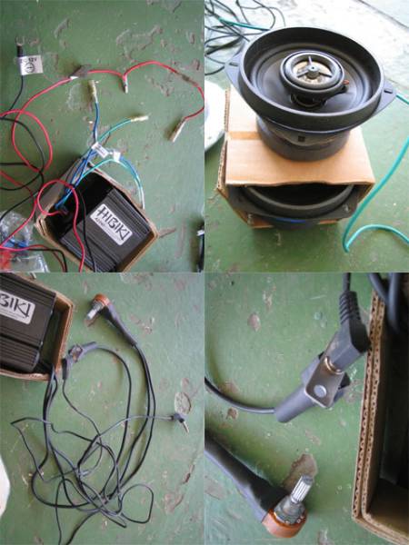 キジマ製ボリュームコントロール付アンプ防水スピーカーセット_2