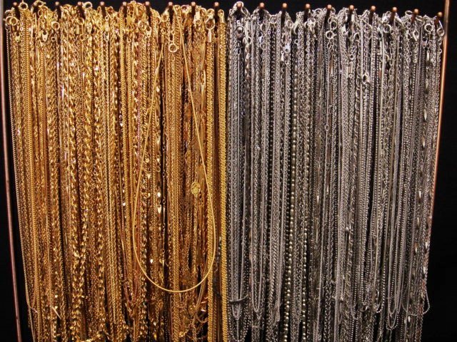 超大量!!チェーンネックレス400本以上セット!!SVチェーン20本以上含む・SV・925・SILVER刻印☆アズキ・喜平・ゴールド＆シルバーカラー☆彡