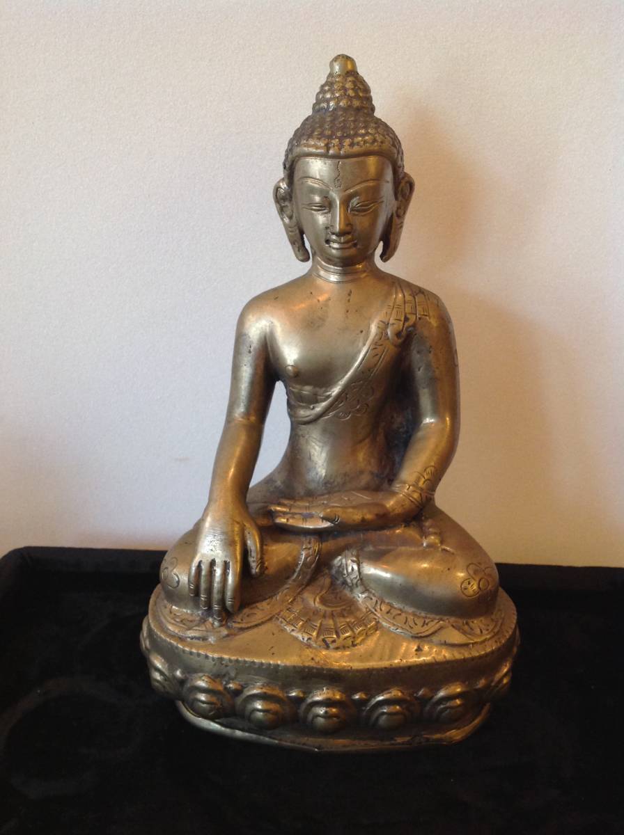 骨董品 時代物 仏教美術 仏像 釈迦如来坐像 黄銅 高さ20cm 【公式通販】