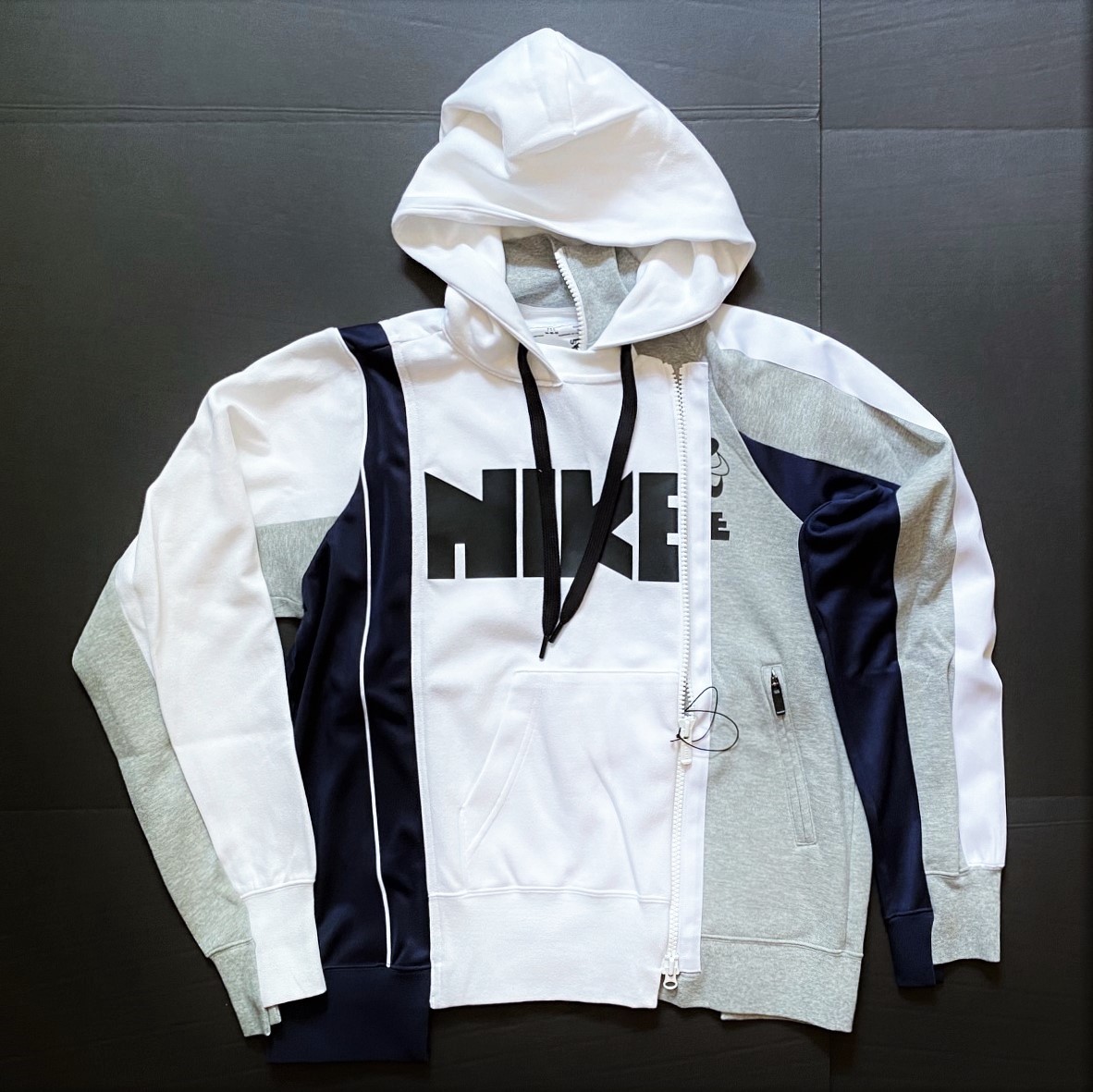 S高い品質ナイキ X Sacai ダブルジップパーカー グレー ホワイト ネイビー S パーカー レディース S 16 950 Epmhv Quito Gob Ec