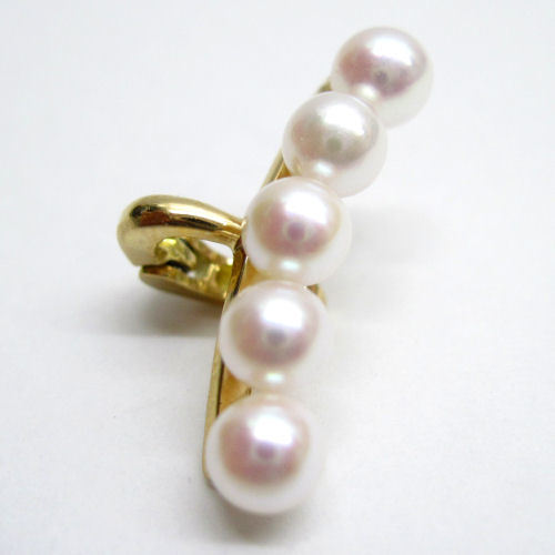 ★☆【送料無料】 K18YGアコヤ真珠5連片耳用イヤーカフ☆★