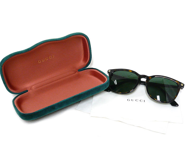◎GUCCI グッチ バンブルビー GG サングラス べっ甲柄×グリーン系 
