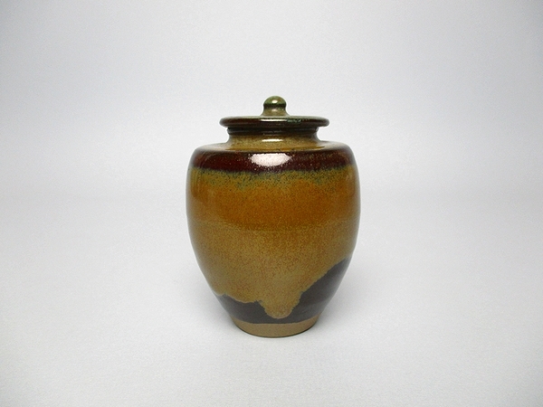 高取焼 静山窯「高取焼宗家 十二代 八山」造 【高取文琳茶入】仕服付