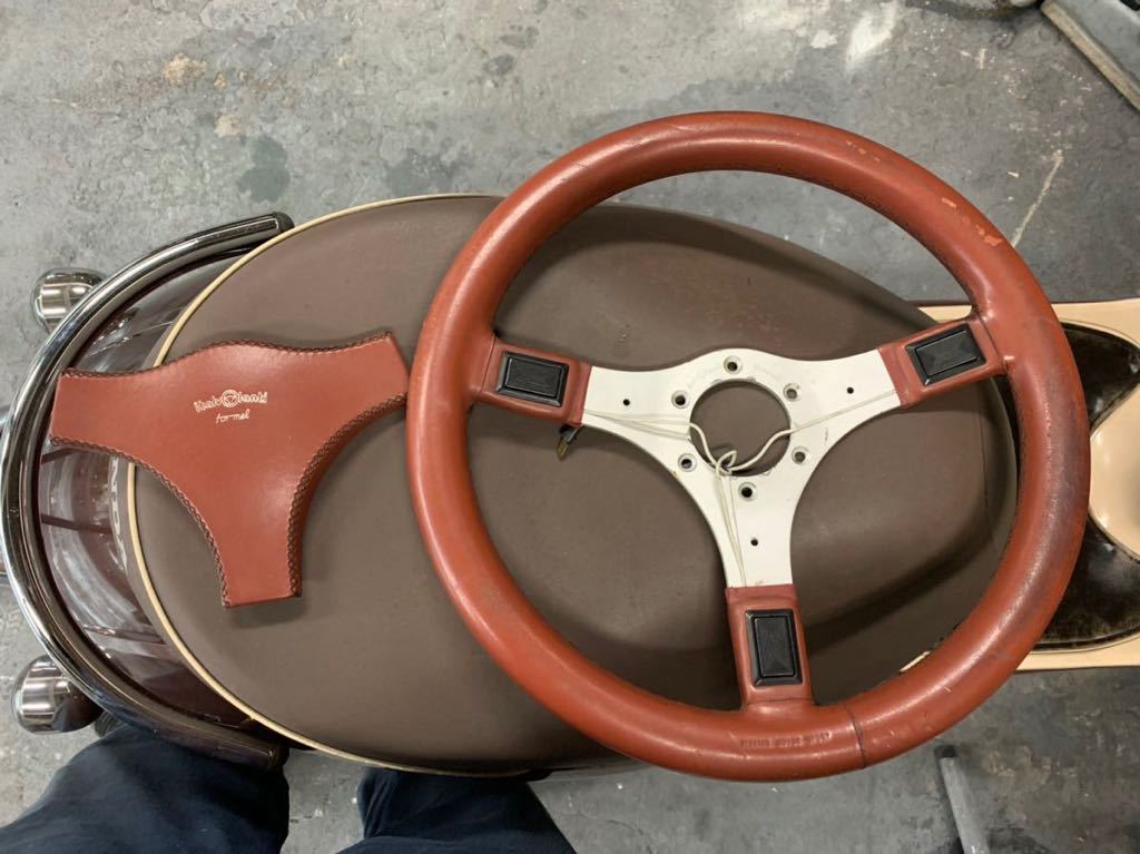 イタルボランテ　茶色　フォーメル　イタリア製 旧車 ハンドル ジャンク
