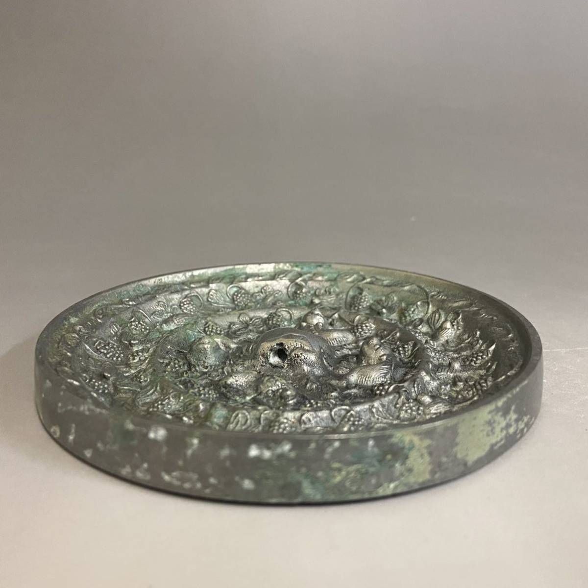海獣葡萄鏡 白銅 - 14.2㎝ 唐時代 海獣葡萄文四方鏡 唐代 LIG