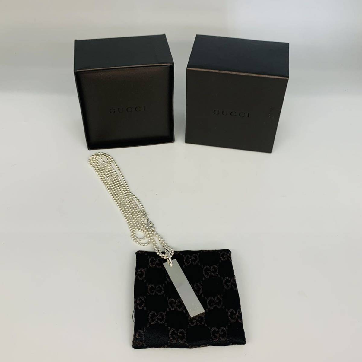 グッチ GUCCI ネックレス トレードマークプレートペンダント 