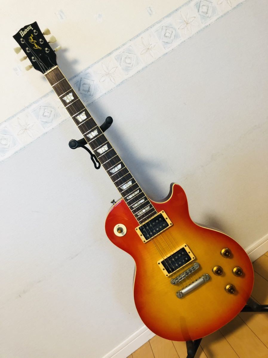 【美品】2006年製 burny バーニー レスポール アンプ付 BURNY バー二ー FTV-90 レスポールジュニア ダブルカッタウェイ