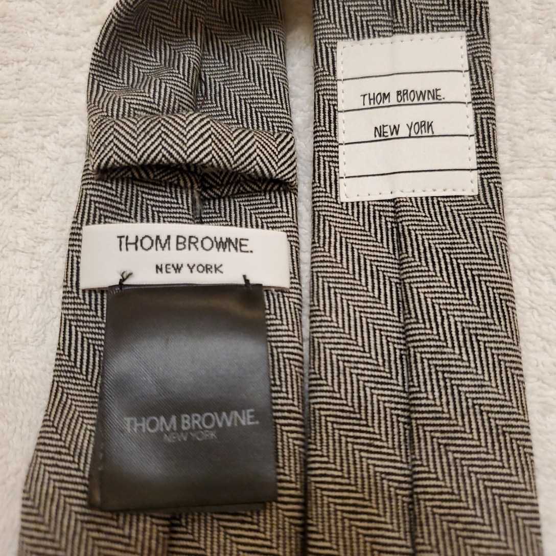 THOM BROWNE トムブラウン ネクタイ 紺 トリコロール 未使用に近い