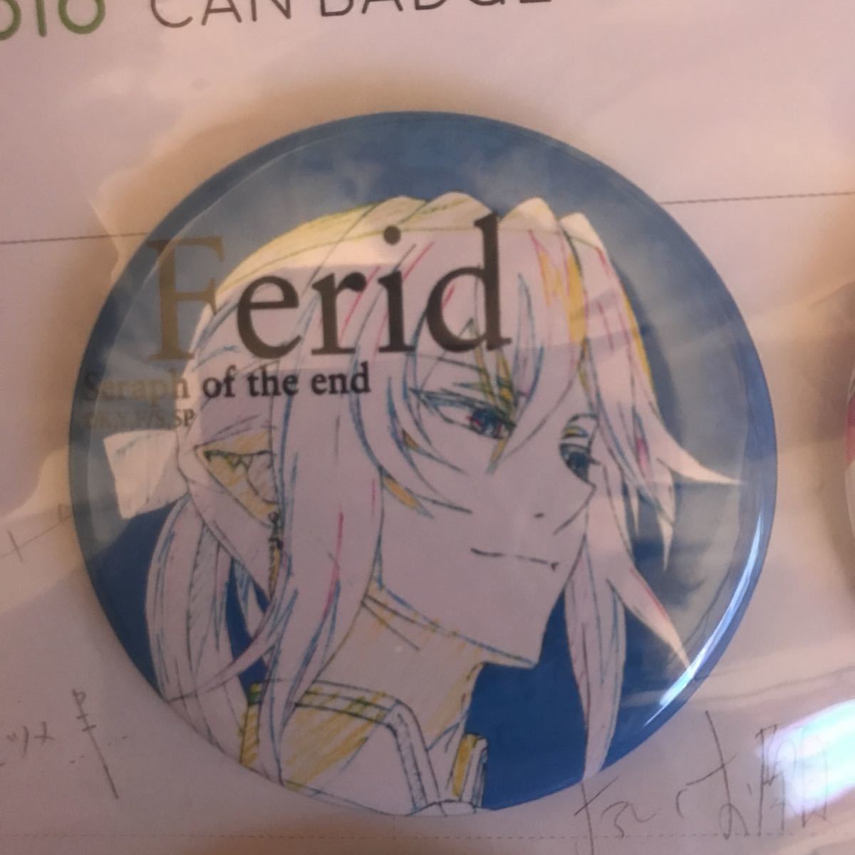 レア 終わりのセラフ フェリド バートリー 缶バッジ 原画 wit studio