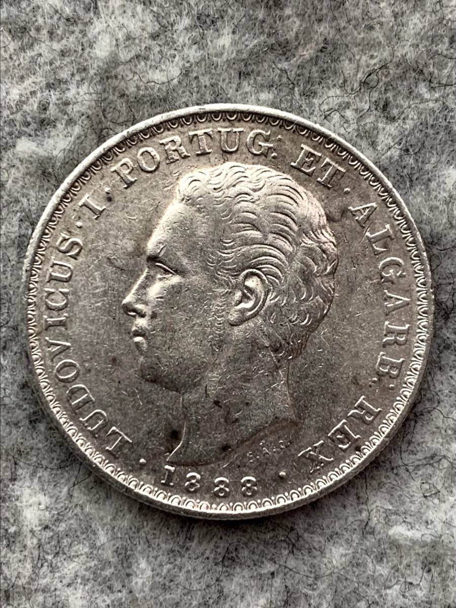 ポルトガル ポルトガル王国 1887年 500レイズ銀貨 ルイス1世 硬貨