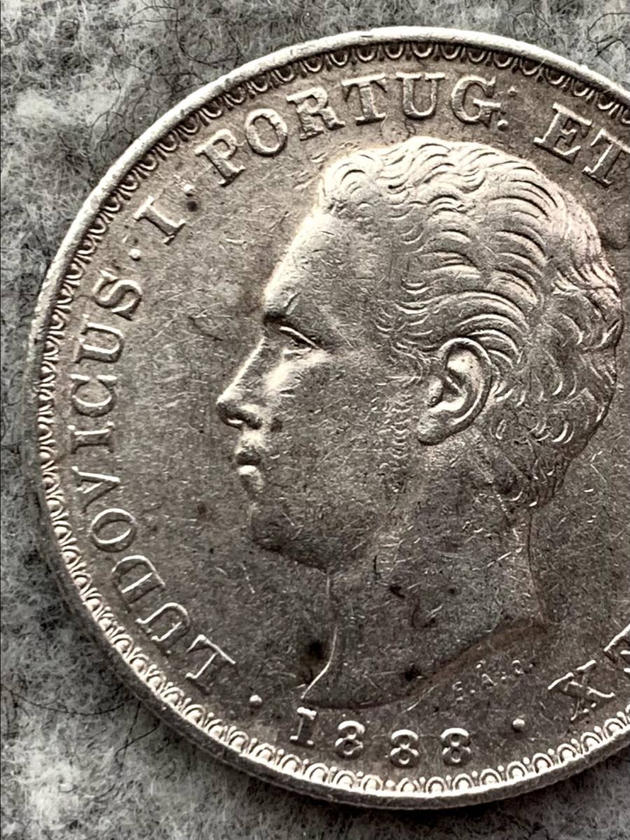 ポルトガル ポルトガル王国 1887年 500レイズ銀貨 ルイス1世 硬貨