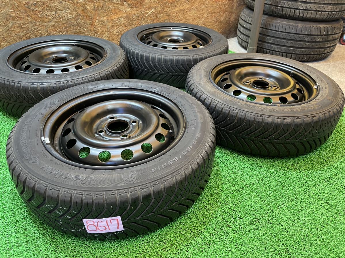 鉄チン　14インチ　165 65 鉄チンホイール 14inch 5j × GOODYEAR 165/65R14 PCD100 4穴 ベクター