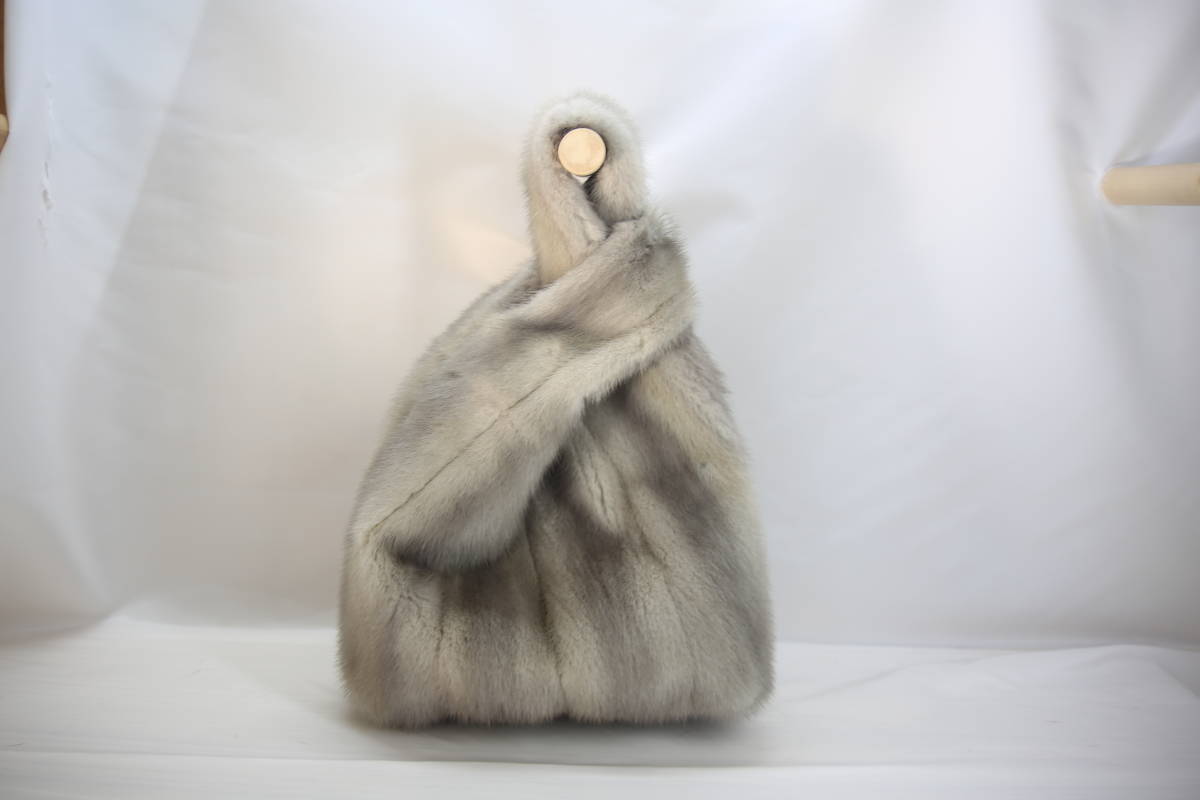 Mink】リアルファーバッグ＊サファイアミンクワンハンド（ハンドメイド