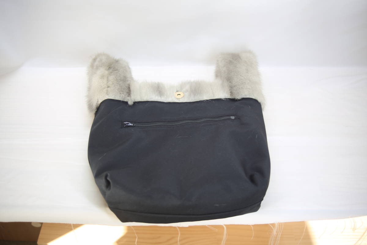 Mink】リアルファーバッグ＊サファイアミンクワンハンド（ハンドメイド