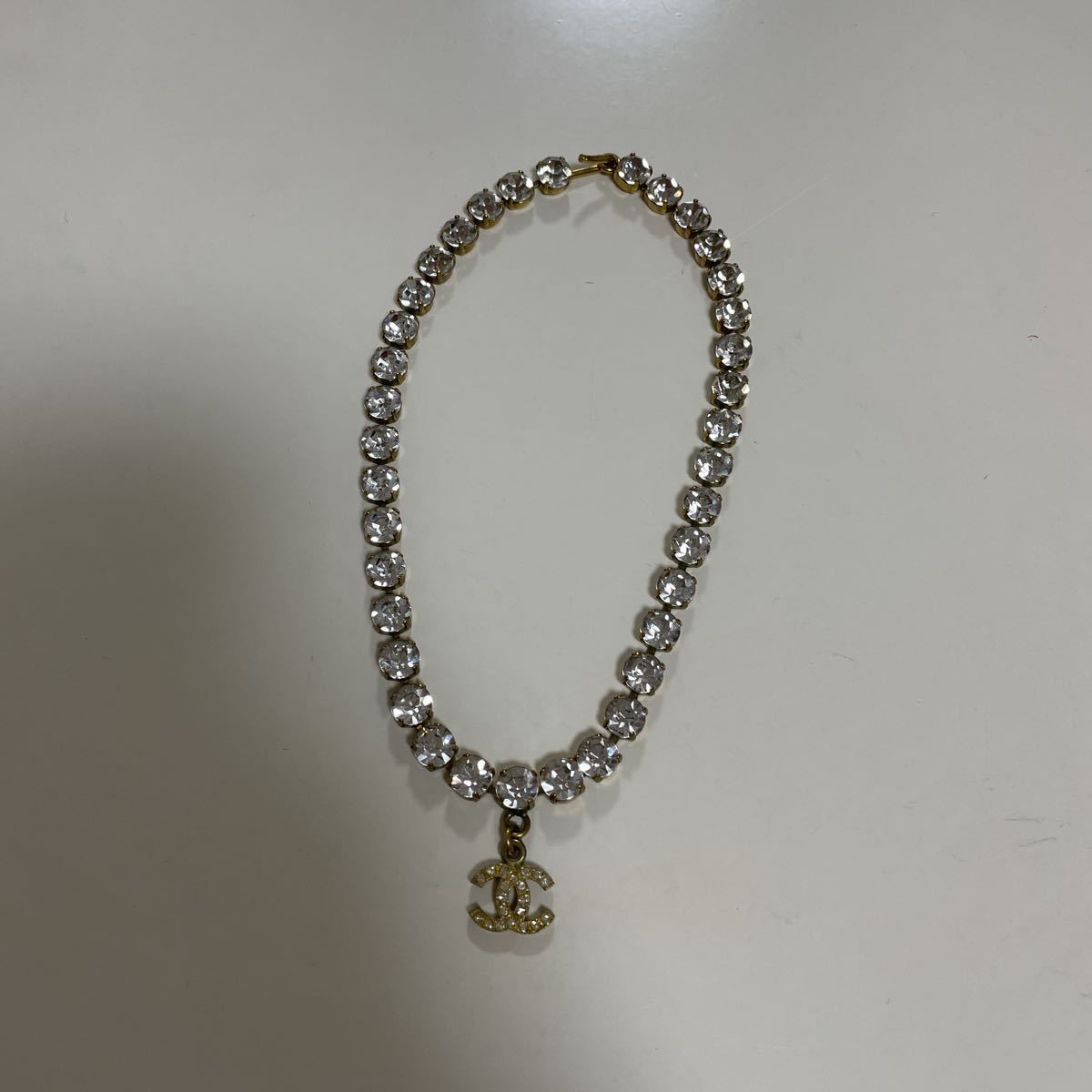 ネックレス シャネル CHANEL ラインストーン ヴィンテージ ココマーク