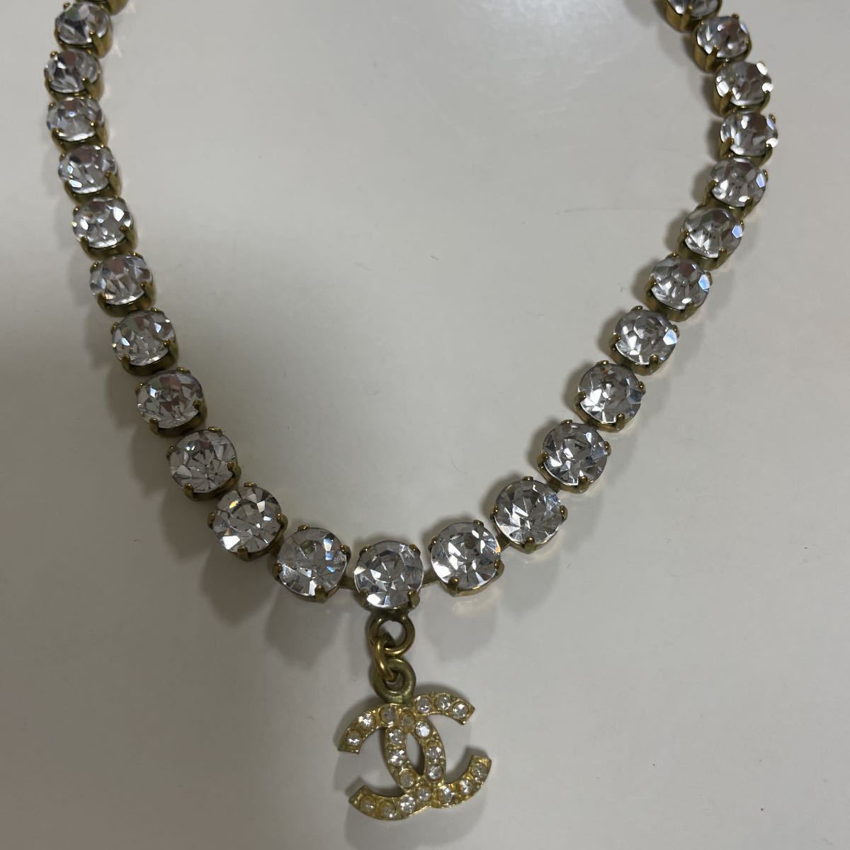 ネックレス シャネル CHANEL ラインストーン ヴィンテージ ココマーク