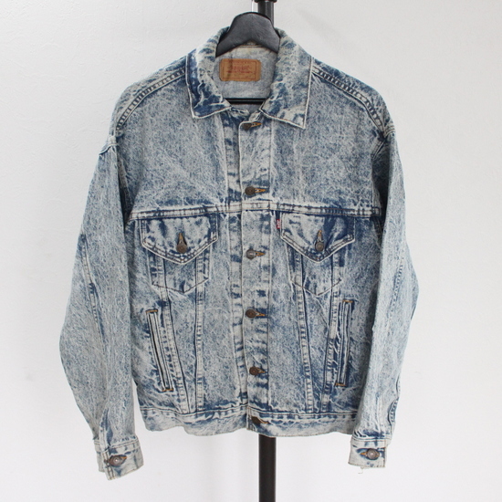 P81 80sビンテージ リーバイス70507 デニムジャケット USA製■1980年代製 表記Sサイズ LEVIS70507 トラッカー ストリート ケミカル 古着 0 リーバイス デニムジャケット ケミカルウォッシュ Levi\u0027sリーバイス L