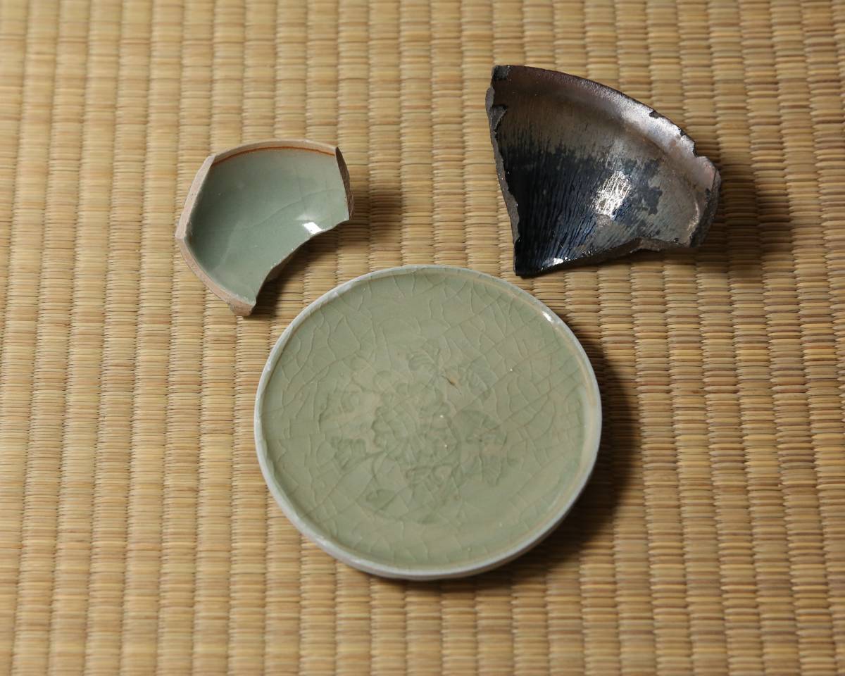 古陶磁コレクター旧蔵品 第6弾】5. 龍泉窯/建窯陶片3点 #宋時代#宋代