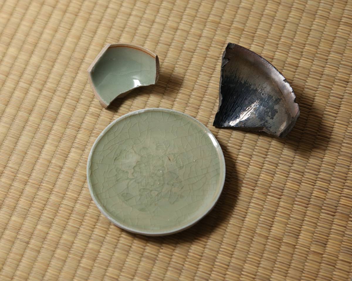 古陶磁コレクター旧蔵品 第6弾】5. 龍泉窯/建窯陶片3点 #宋時代#宋代