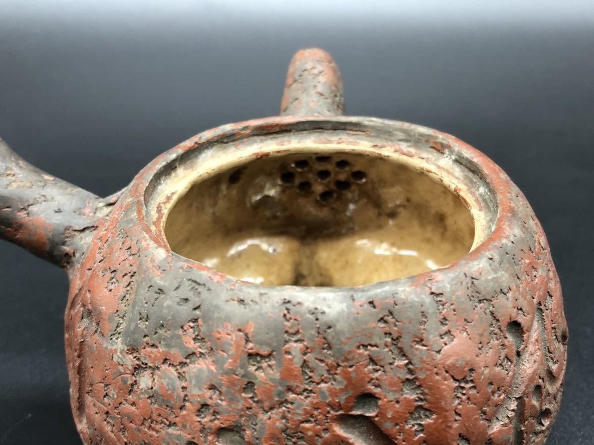 煎茶道具 備前焼 太田垣 蓮月 急須 詩彫 横手 茶器 煎茶道具備前焼