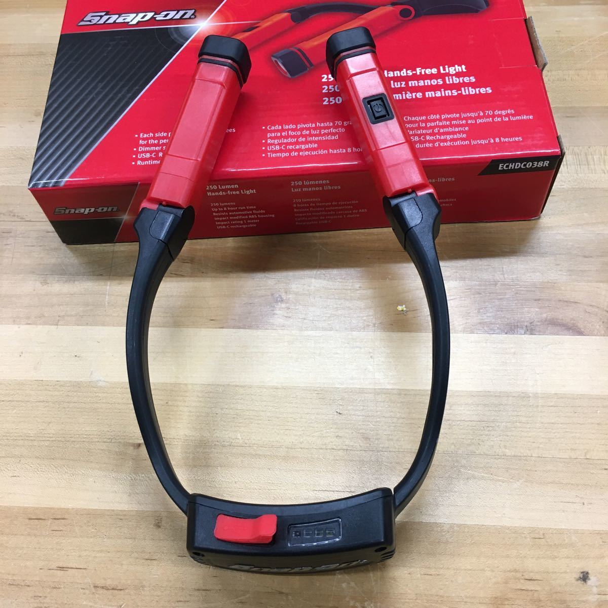 スナップオン Snap-on ハンズフリーLEDライト充電式レッド