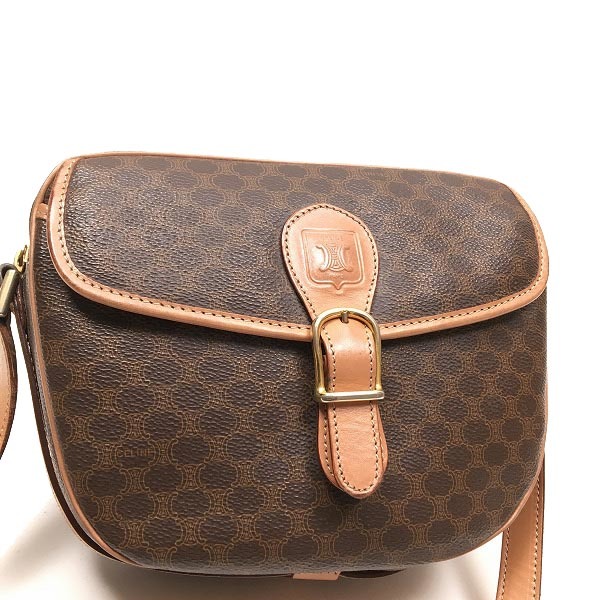 ○超美品 セリーヌ CELINE マカダム柄 レザー 本革 お洒落 ショルダー