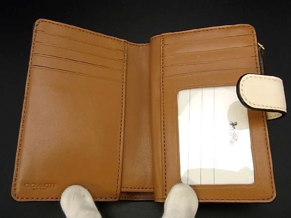 1円 □新品□未使用□ COACH コーチ レザー ゴールド金具 二つ折り 財布